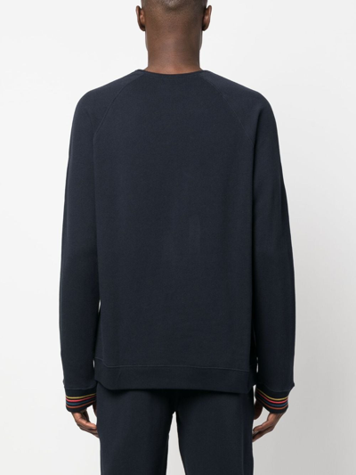 Paul Smith Crewneck Sweater Contrasting Trim In Blau