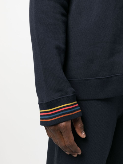Paul Smith Crewneck Sweater Contrasting Trim In Blau