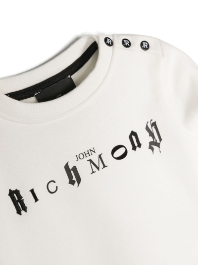 Shop John Richmond Junior Logo-print Cotton Sweatshirt In White