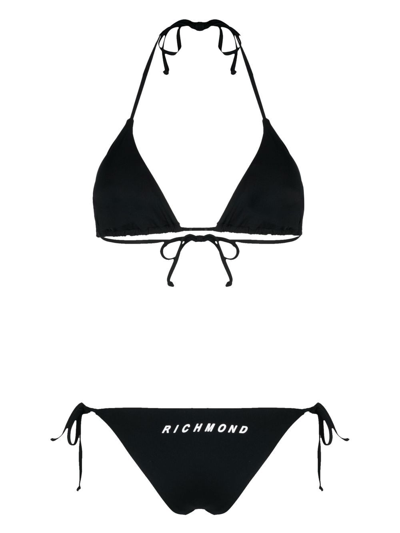 Shop John Richmond Logo Triangle-cup Bikini Set In Black
