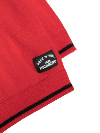 Shop John Richmond Junior Logo-patch Knitted Sweatshirt In Red