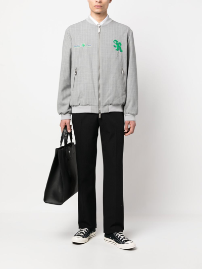 Shop John Richmond Logo-print Bomber Jacket In Grey