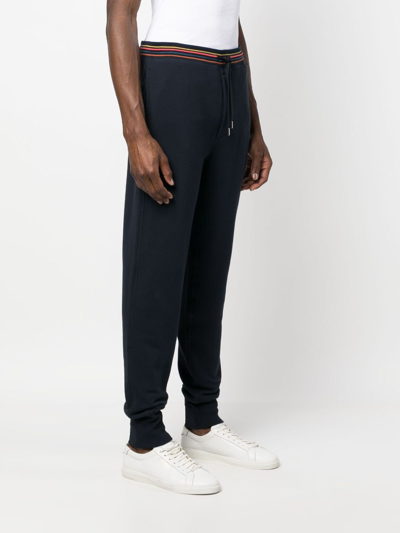 Shop Paul Smith Contrasting-trim Track Trousers In Blau