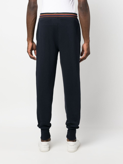 Shop Paul Smith Contrasting-trim Track Trousers In Blau