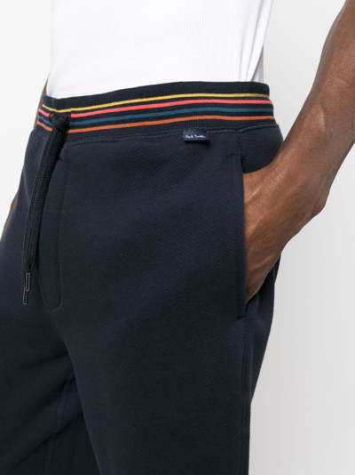 Shop Paul Smith Contrasting-trim Track Trousers In Blau