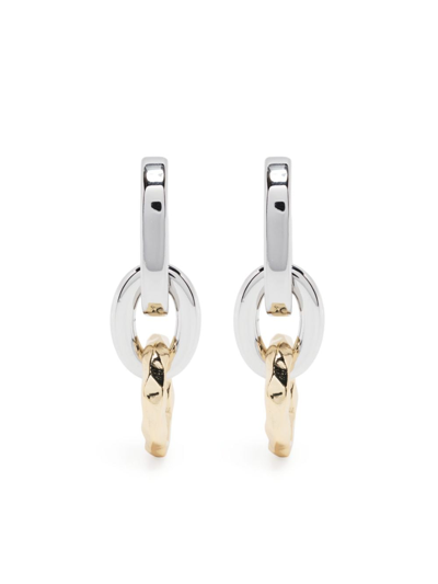 Shop Maje Chain-link Hoop Earrings In Silver