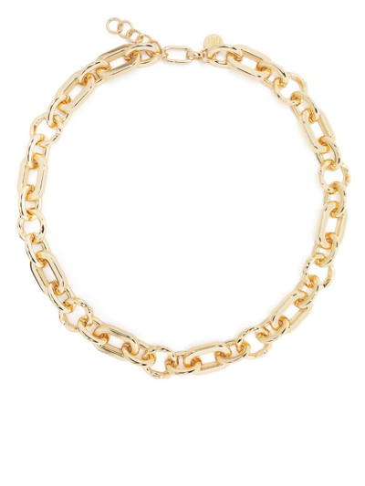 Shop Maje Chain-link Chunky Necklace In Gold