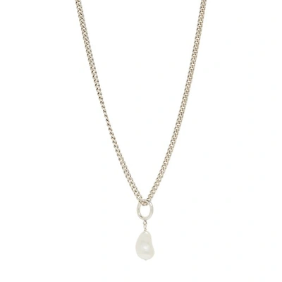 Shop Marant Pendant Necklace In White_silver
