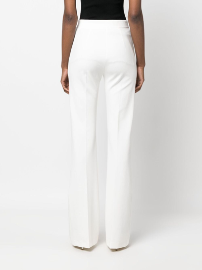 Shop Pinko Hulka High-waist Tailored-cut Trousers In White