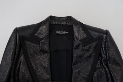Shop Dolce & Gabbana Black Long Sleeves Crop Blazer Cotton Women's Jacket
