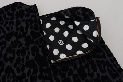 Shop Dolce & Gabbana Black Leopard Shift Mini Polyester Women's Dress