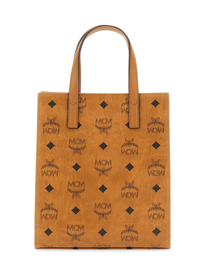 Shop Mcm Aren Tote Mini Bag In Brown