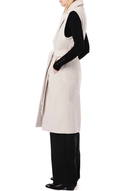 Shop Bernardo Double Breasted Longline Vest In Pearl