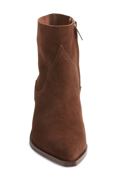 Shop Steve Madden Braylen Pointed Toe Bootie In Brown Sued