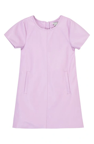 Shop Habitual Kids' Faux Leather T-shirt Dress In Lavender