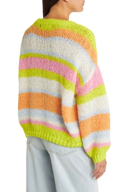 Vero Moda Laney Stripe Pullover Sweater In Sulphur Spring