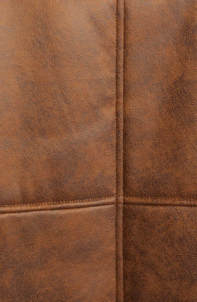 Shop Levi's Notch Collar Faux Shearling Coat In Brown/ Sesame