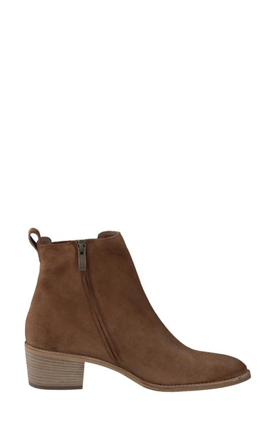 Paul Green Sante Zip Bootie In Toffee Soft Suede