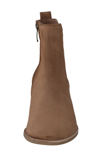 Paul Green Sante Zip Bootie In Toffee Soft Suede