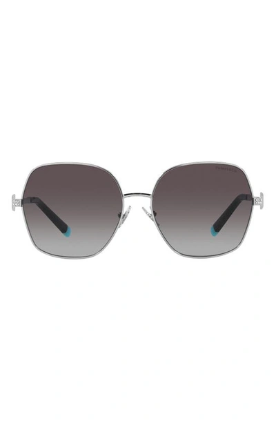 Shop Tiffany & Co 59mm Gradient Irregular Sunglasses In Grey Gradient