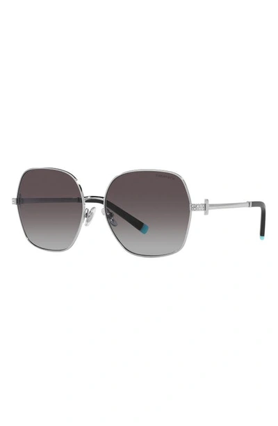 Shop Tiffany & Co 59mm Gradient Irregular Sunglasses In Grey Gradient