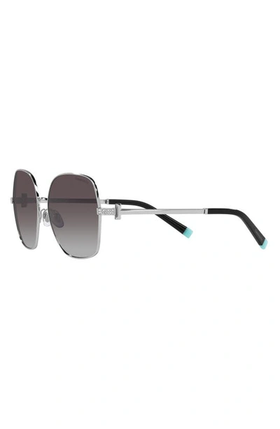 Shop Tiffany & Co 59mm Gradient Irregular Sunglasses In Grey Gradient