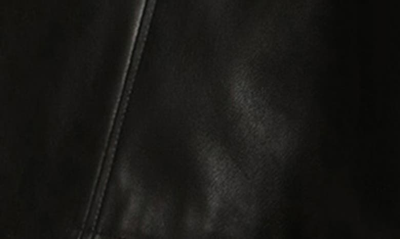 Avec Les Filles Faux Leather Topper Coat In Black