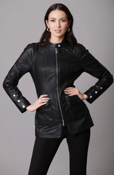 Shop Avec Les Filles Faux Leather Moto Jacket In Black
