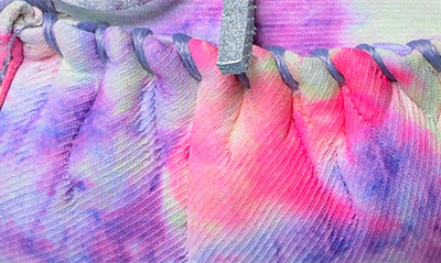 Shop Minnetonka Kids' Faux Shearling Slipper In Purple Tie Dye