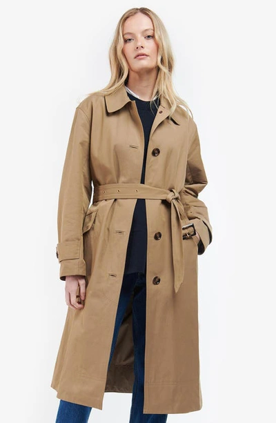 Shop Barbour Opal Water Resistant Belted Trench Coat In Rosewood/ Rosewood Tartan
