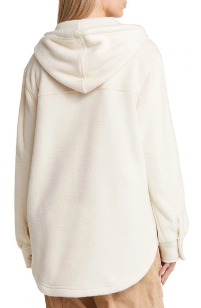 Thread & Supply Hooded Fleece Shacket In Ivory