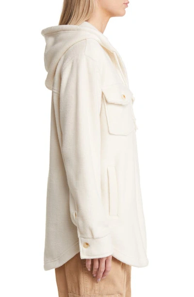 Thread & Supply Hooded Fleece Shacket In Ivory