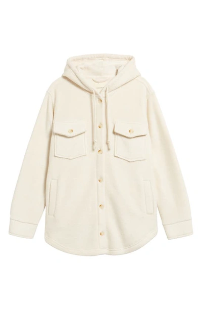 Thread & Supply Hooded Fleece Shacket In Ivory