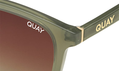 Quay Jackpot 50mm Polarized Round Sunglasses In Green / Brown Polarized