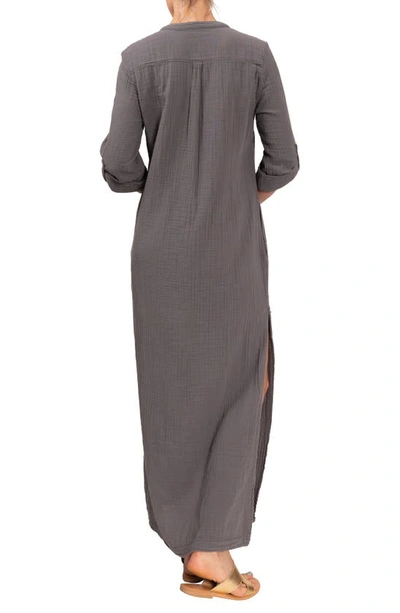 Shop Everyday Ritual Tracey Cotton Caftan In Slate