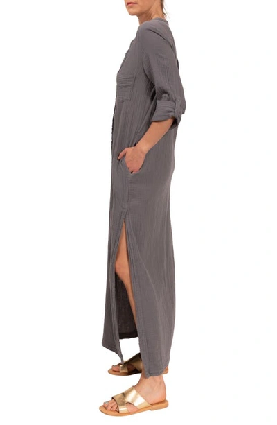 Shop Everyday Ritual Tracey Cotton Caftan In Slate