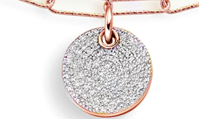 Shop Monica Vinader Ava Diamond Disc Pendant Necklace In 18k Rose Gold Vermeil/ Diamond