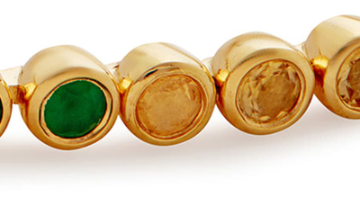 Shop Monica Vinader Rainbow Stone Tennis Bracelet In 18k Gold Vermeil/ Mixed Stones