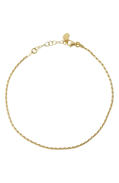Shop Argento Vivo Sterling Silver Rope Chain Anklet In Gold