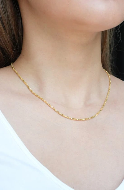 Shop Argento Vivo Sterling Silver Box Chain Necklace In Gold