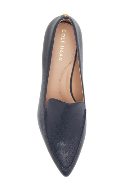 Cole Haan Vivian Pointed Toe Loafer In Navy Blaze