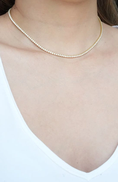 Argento Vivo Cubic Zirconia Tennis Choker Necklace In Gold