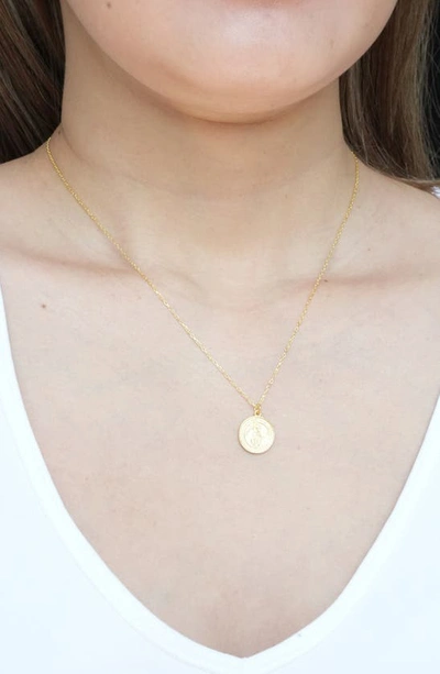 Argento Vivo Virgin Mary Coin Pendant Necklace In Gold