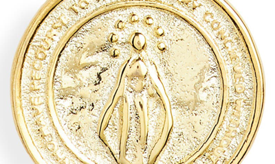 Argento Vivo Virgin Mary Coin Pendant Necklace In Gold