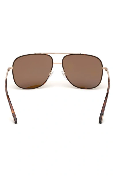 Shop Tom Ford Benton 58mm Aviator Sunglasses In Shiny Rose Gold / Brown