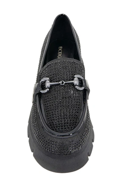 Shop Bcbgeneration Raylin Lug Sole Loafer In Black Glitter