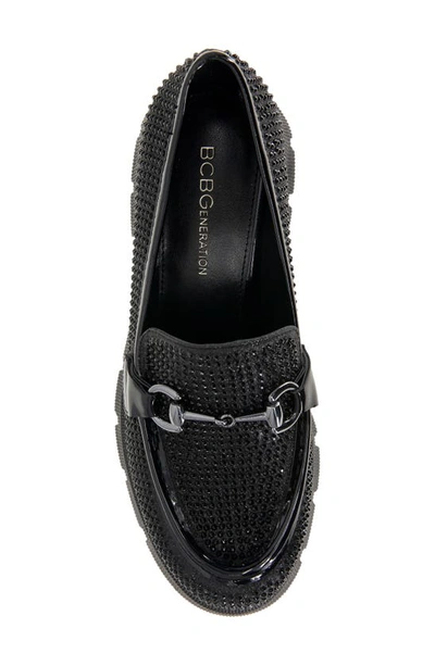 Shop Bcbgeneration Raylin Lug Sole Loafer In Black Glitter