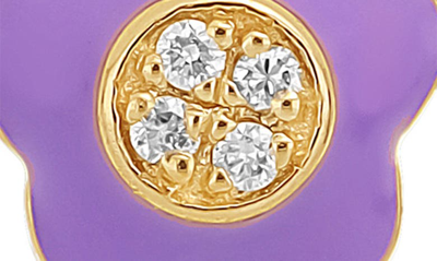 Shop Bony Levy Kids' Flower Diamond Stud Earrings In 18k Yellow Gold