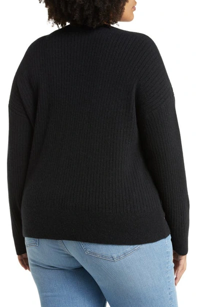 Madewell Cameron Ribbed Coziest Yarn Cardigan Sweater In True Black
