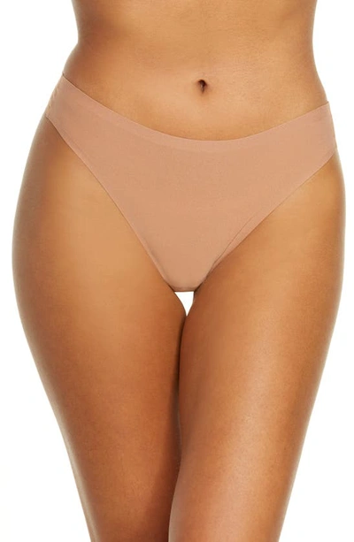 Shop Chantelle Lingerie Soft Stretch Thong In Mocha Mousse-pc